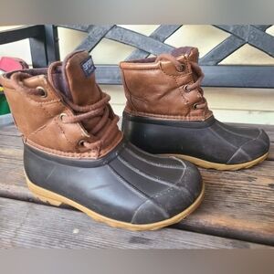 SPERRY / PORT BOOTS SZ 10C VGUC BROWN // CHOCOLATE waterproof boots Laces